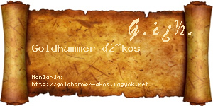 Goldhammer Ákos névjegykártya