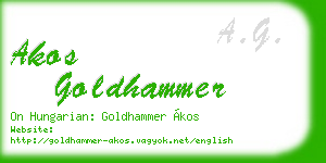 akos goldhammer business card